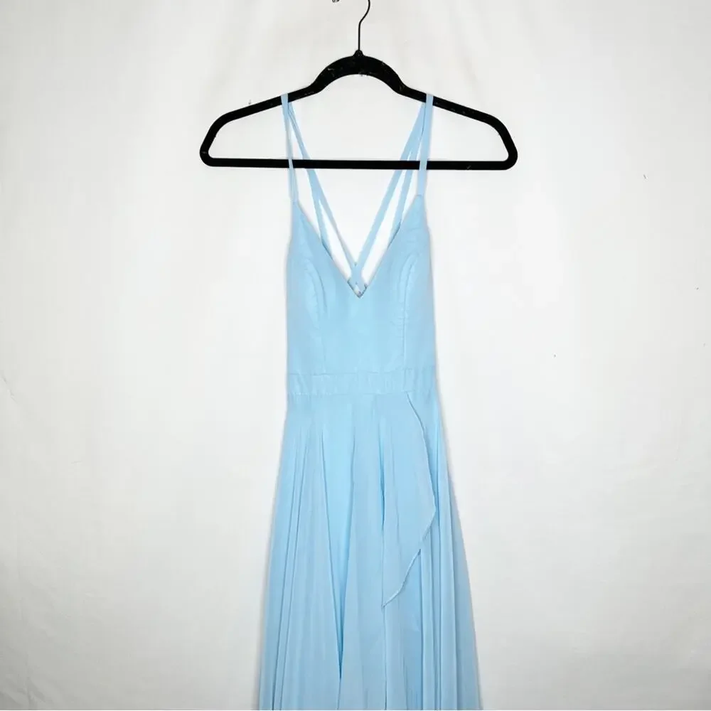 FAVIANA Blue Ruffle Skirt Gown in Size 2 - Picture 2 of 9